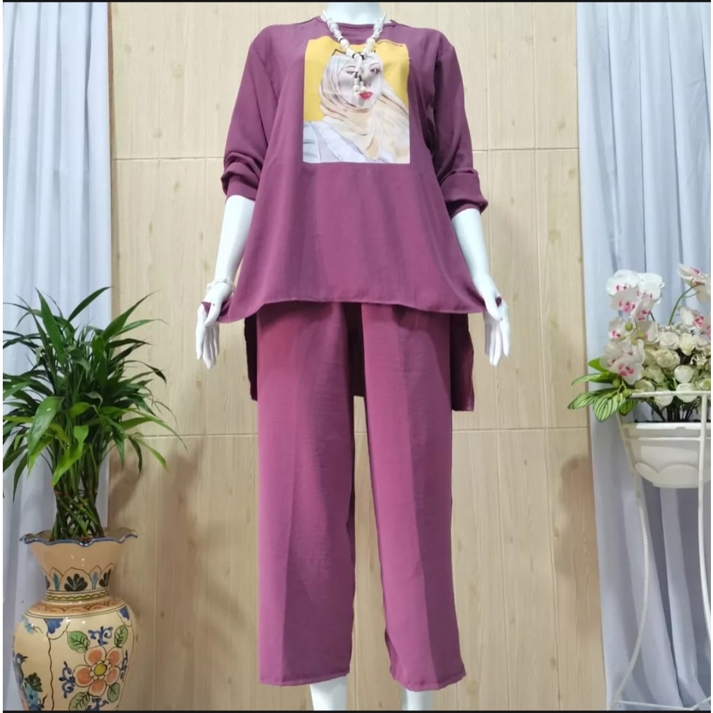 ONE SET CRINCKLE TERBARU | SETELAN CRINCKLE AIRFLOW PREMIUM | SETELAN WANITA KEKINIAN  VIRAL 2022 | SETELAN WANITA SABLON | ONE SIZE | TERLARIS | PROMO FLASH SALE