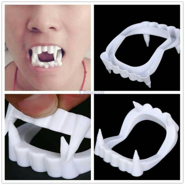 Mainan Gigi Palsu Drakula Plastik / mainan gigi drakula