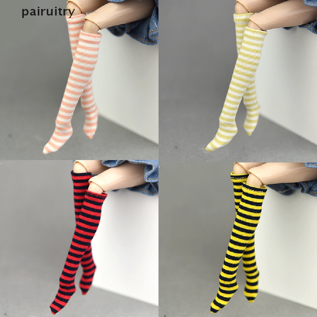 1 Pasang Kaus Kaki Motif Garis Untuk Aksesoris Boneka Blyth licca BJD 28-30cm 1 / 6