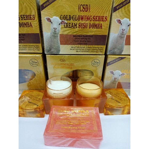 CSD GOLD // Paket Cream Susu Domba Gold Glowing Series 15gr MDS