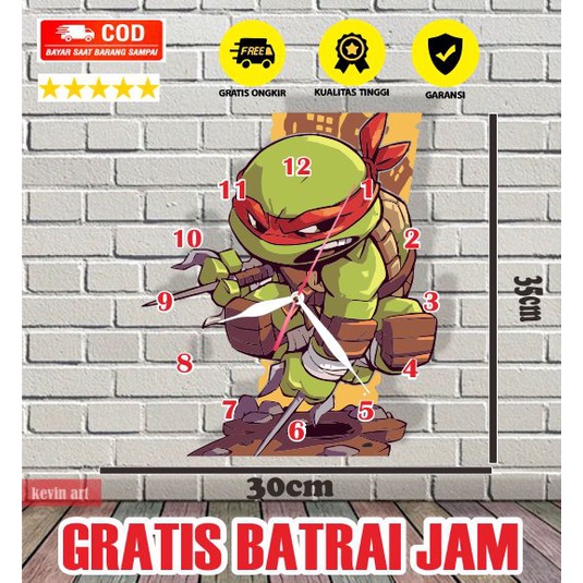 Jam Dinding Motif Kura Kura Ninja Turtles Karakter Terbaru 2022