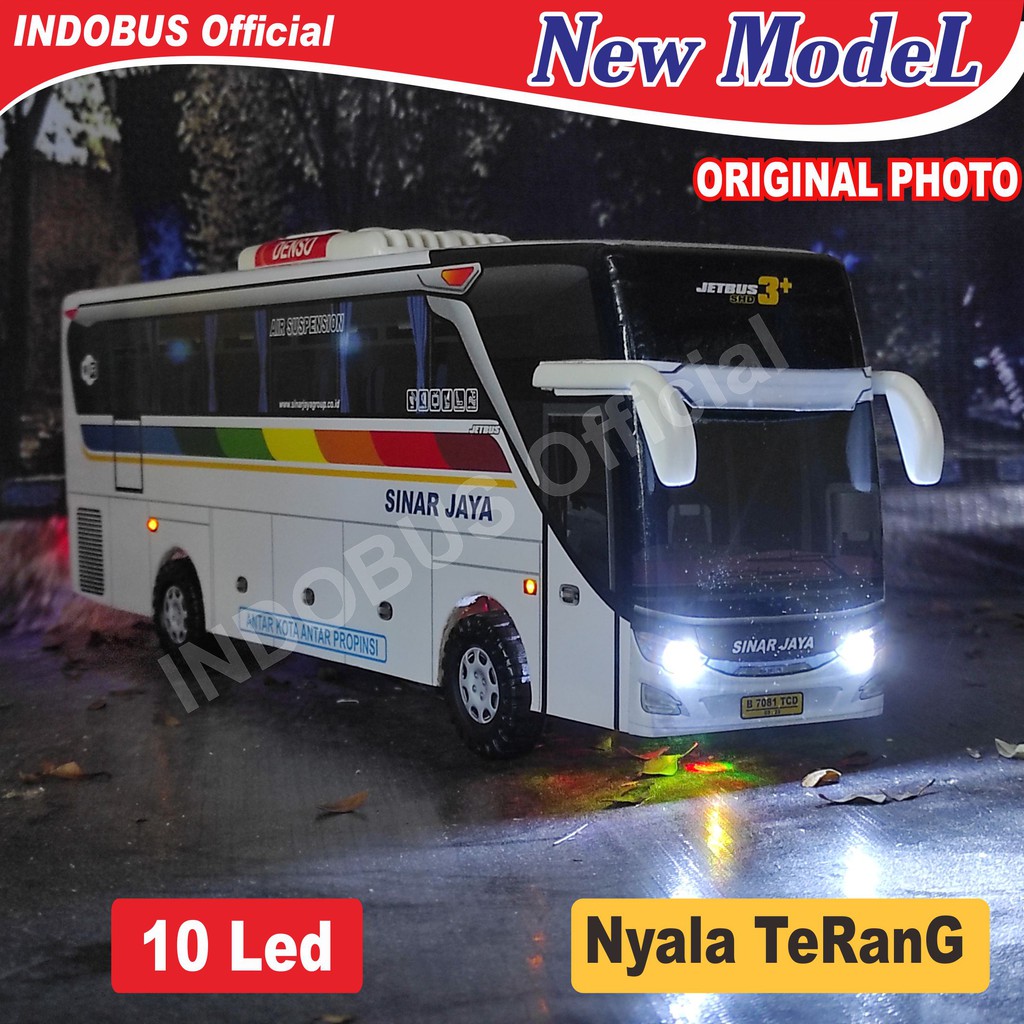INDOBUS Miniatur Bus Bis Sinar Jaya Jetbus 3 SHD Lampu