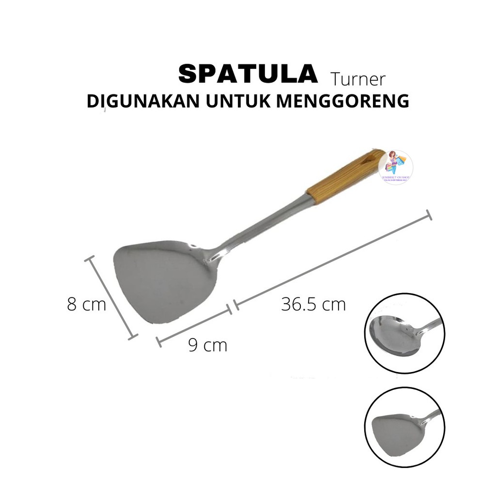 Spatula Stainless Gagang Kayu