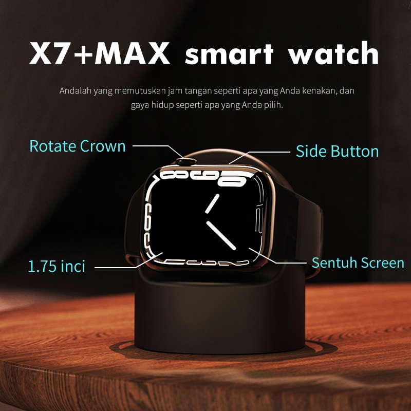 [2022 Hot Sale] X7 Smartwatch ORI 1.75 Inci Layar Sentuh IPS Layar Penuh Tahan Air Smartwatch Android IOS Jam Tangan Smartwatch Pria Jam Tangan Pintar Wanita Bluetooth Iphone Sports Smart Watch Pengiriman Lokal