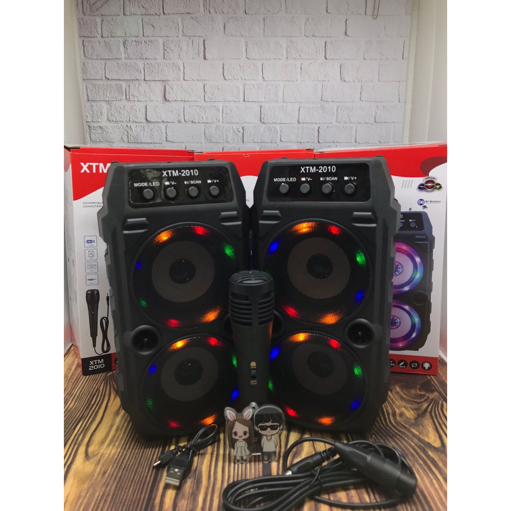 SPEAKER BLUETOOTH XTM 2010 SPEAKER KARAOKE BONUS MIC MUSIK SUPER BASS MEGA BASS MURAH