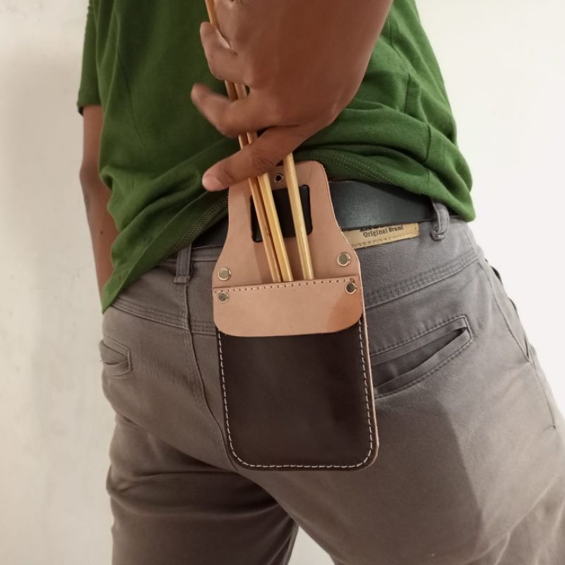 quiver kulit sapi pouch/pocket sarung panah panahan archery