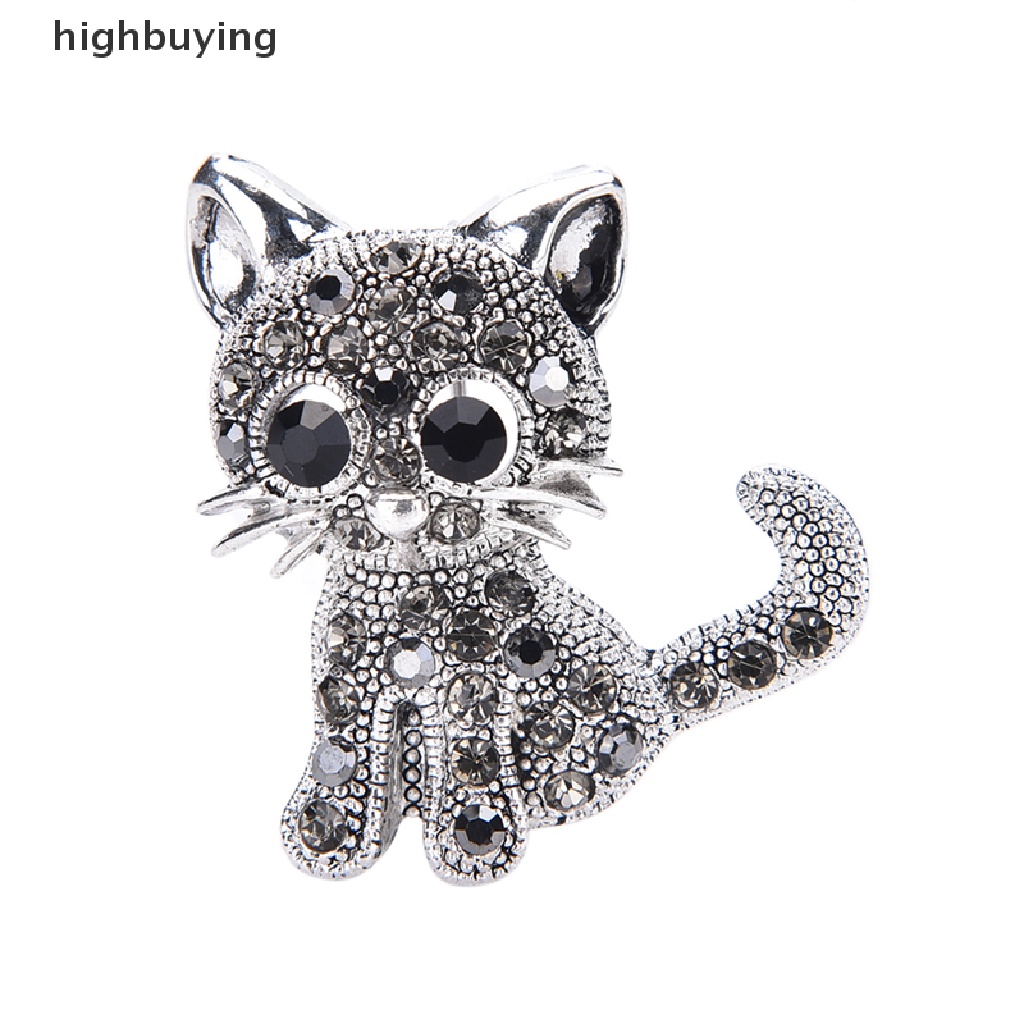 Hbid Bros Antik Desain Kucing Kecil Lucu Lapis Silver Untuk Mantel / Kemeja