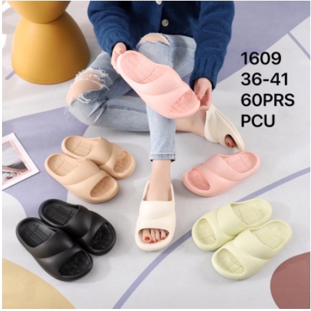 Sandal Slop Wanita Jelly Teplek Kokop Besar