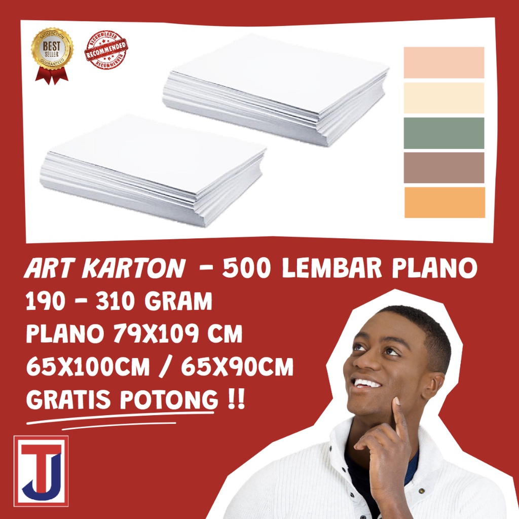 Kertas Karton ART KARTON 190/210/230/260/310 GRAM 79x109CM PLANO /Folio F4/A4 isi 500 Lembar (Art Ca