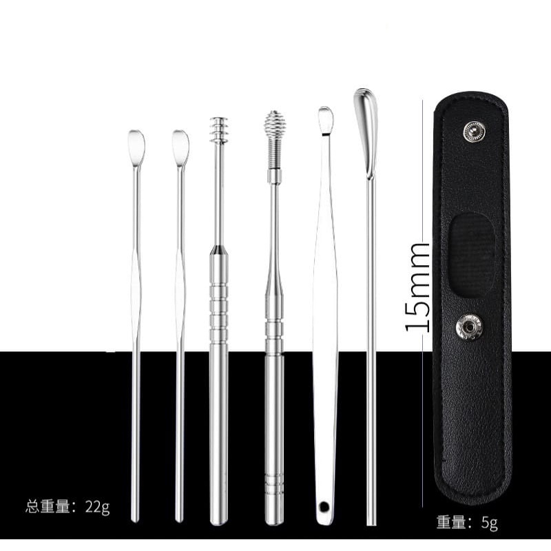 ALAT PEMBERSIH TELINGA KOREK KUPING EAR WAX PICKER 1 SET 6 PCS
