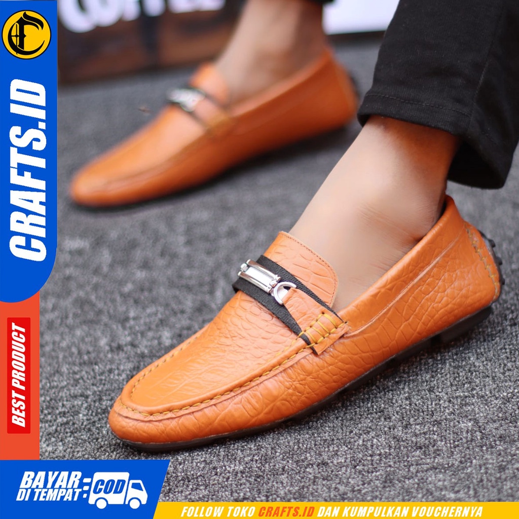 Crafts Granolah - Sepatu Kulit Casual Slip On Kerja Pria