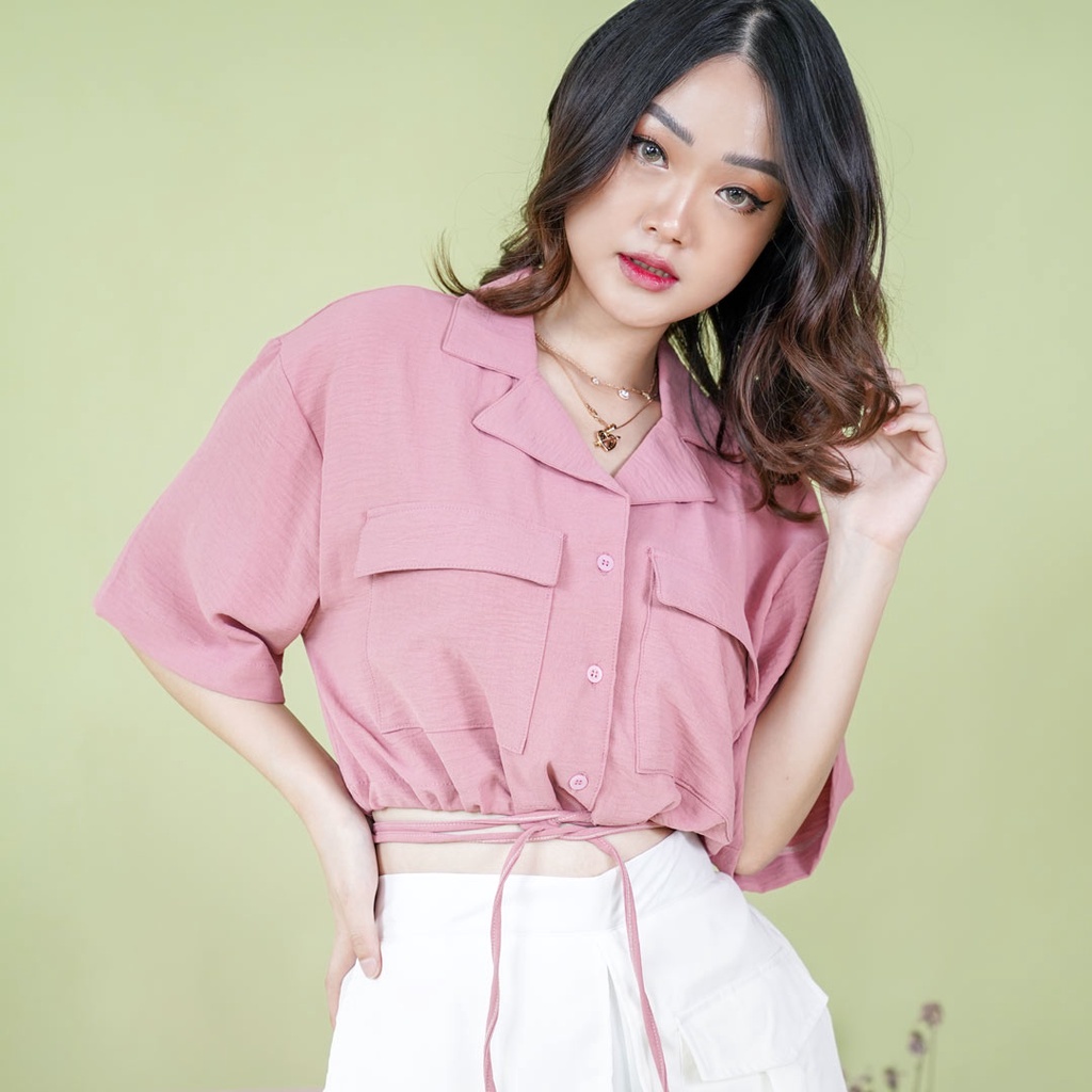 Airflow Cascara Shirt Atasan Kemeja Blouse Top Wanita