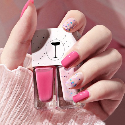 Grosir - F1019 Korean Nail Polish 2 in 1 / Kutek Kuku Fashion / Cat Kuku Wanita / Kutek 2 Warna