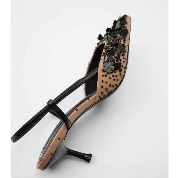 SEPATU ZR-126 SLINGBACK HIGH HEELS WITH SEQUINS
