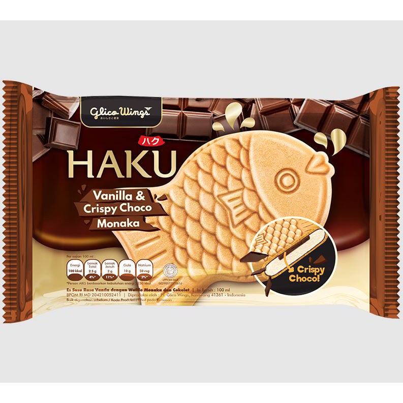 Glico Wings Haku Ice Cream Crispy Choco Monaka 100 Ml