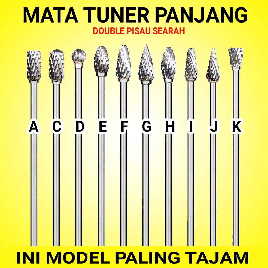 MATA BOR TUNER PANJANG 10CM TUNNER CUNER CUNNER PORTING 3MM X 6MM