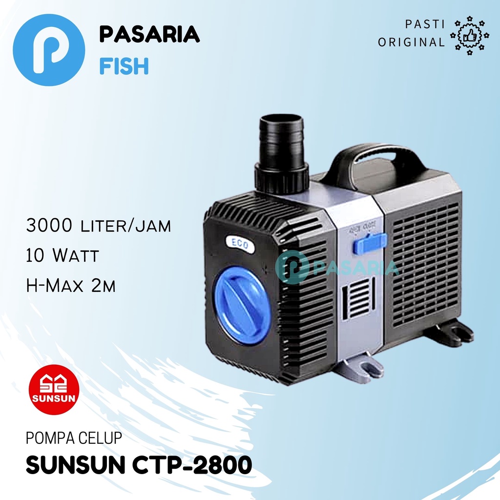 SUNSUN CTP2800/CTP 2800 Liter per Jam 10w/10 watt Pompa Celup Aquarium/Kolam Rendah/Hemat Daya