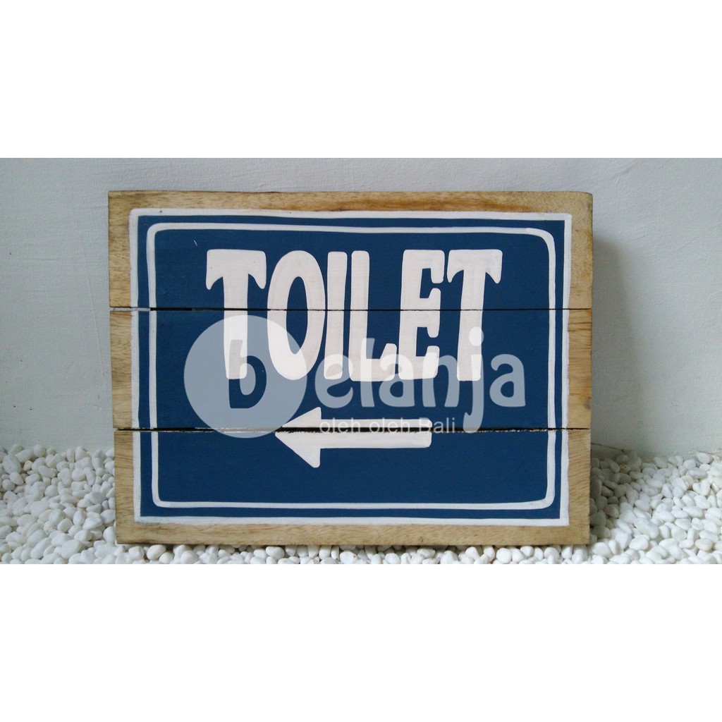 Papan Vintage Hand Made 40x30 (2-Toilet) Oleh oleh Khas Bali