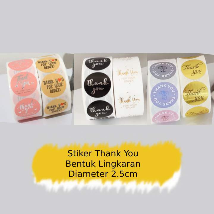 

(10pcs) Stiker Label Thank You Lingkaran 2.5 cm - Hampers Souvenir Terima Kasih Stiker Bulat Stiker Amplop Segel Box Sticker Murah