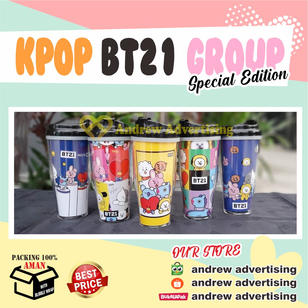 BOTOL MINUM KPOP BTS BT21 GROUP