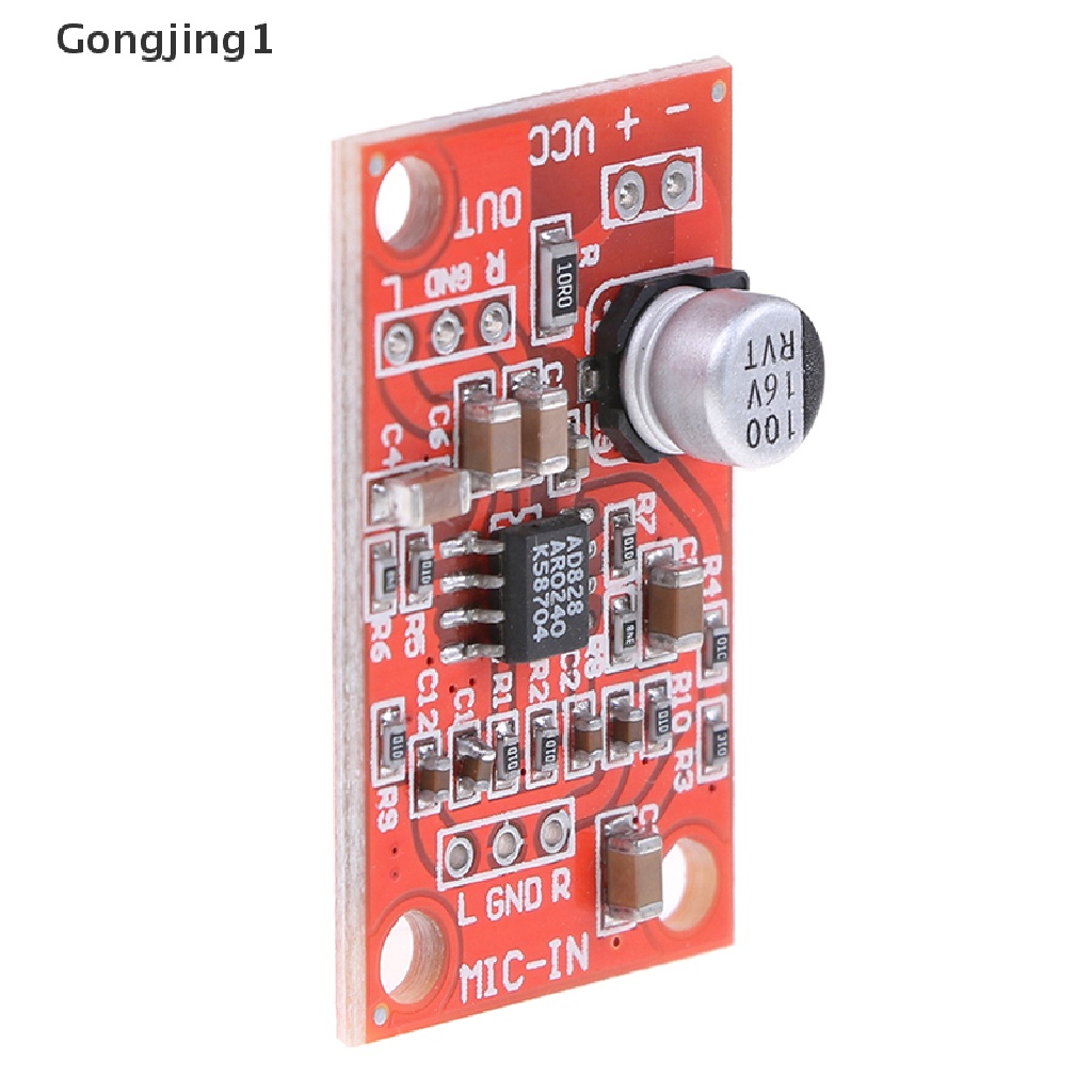 Gongjing1 AD828 Papan preamplifier Mikrofon stereo Dinamis DC 3.7V-15V 12V