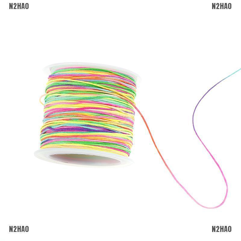 CP 1 Gulung Tali  Benang Nilon Warna Pelangi Ukuran 0 8Mm 