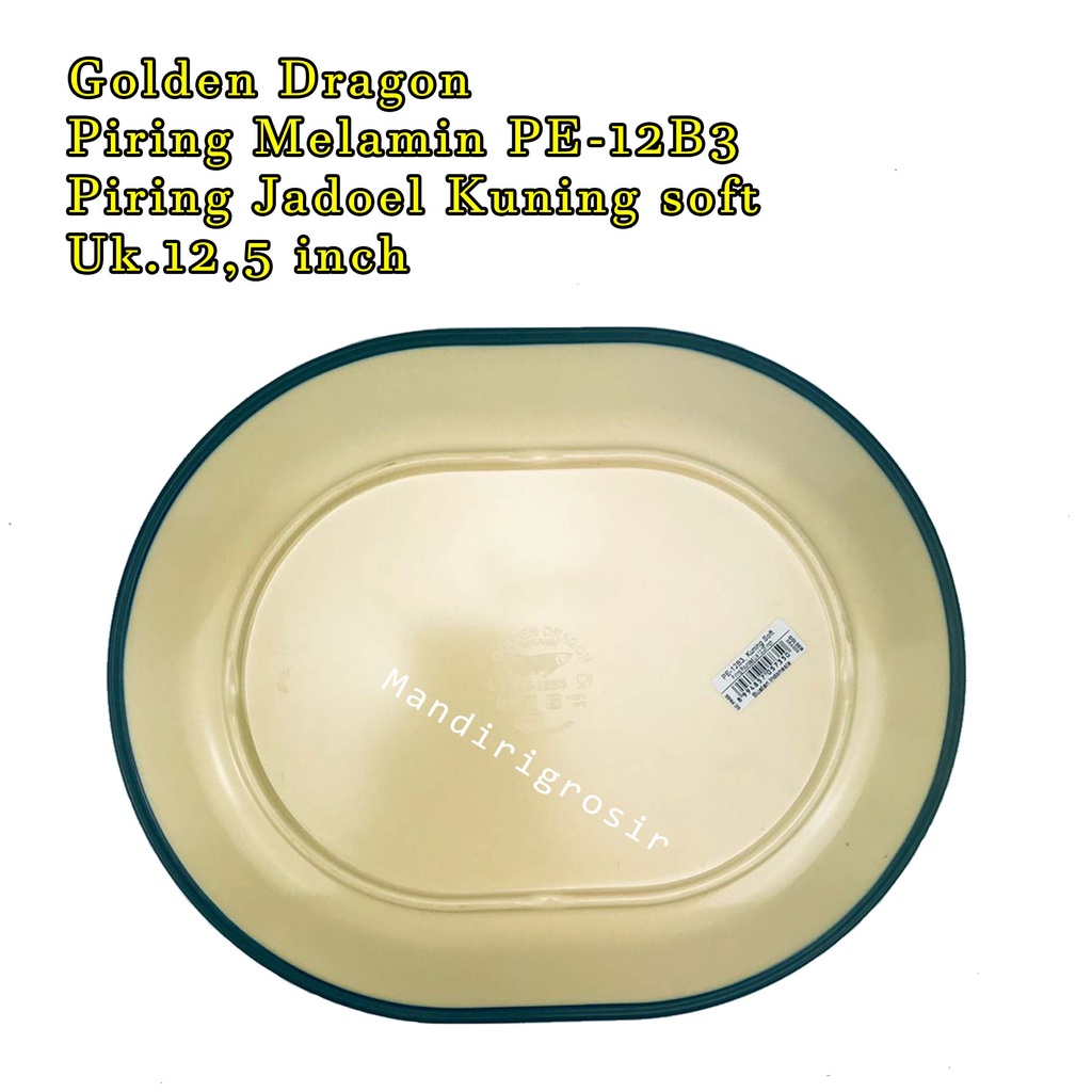 Golden Dragon * Piring Melamin * Piring Jadoel * PE-12B3 * Kuning soft * 12,5 inch