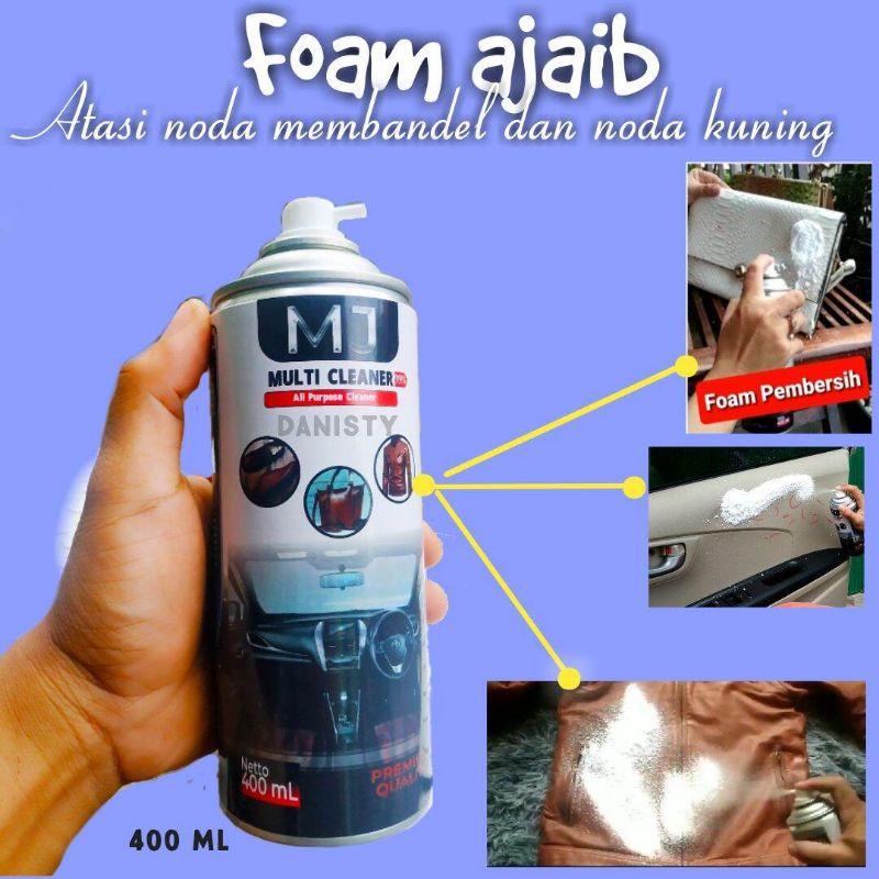 Pembersih sofa foam ajaib/all cleaner /all clear  MJ 400 mili /sepatu/interior monil