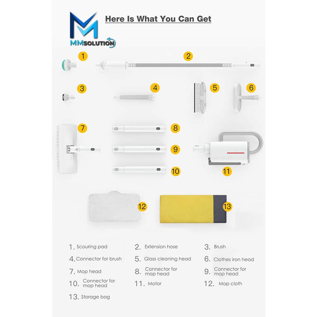 Steam Cleaner Mop Deerma ZQ610 Multi Function Cleaner Global Version