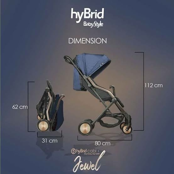 Hybrid Stroller Cabi Stacy Navy Rose Gold (+seat liner)