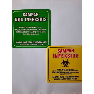 Stiker Sampah Infeksius | Stiker Sampah Non infeksius | Stiker Tempat Sampah