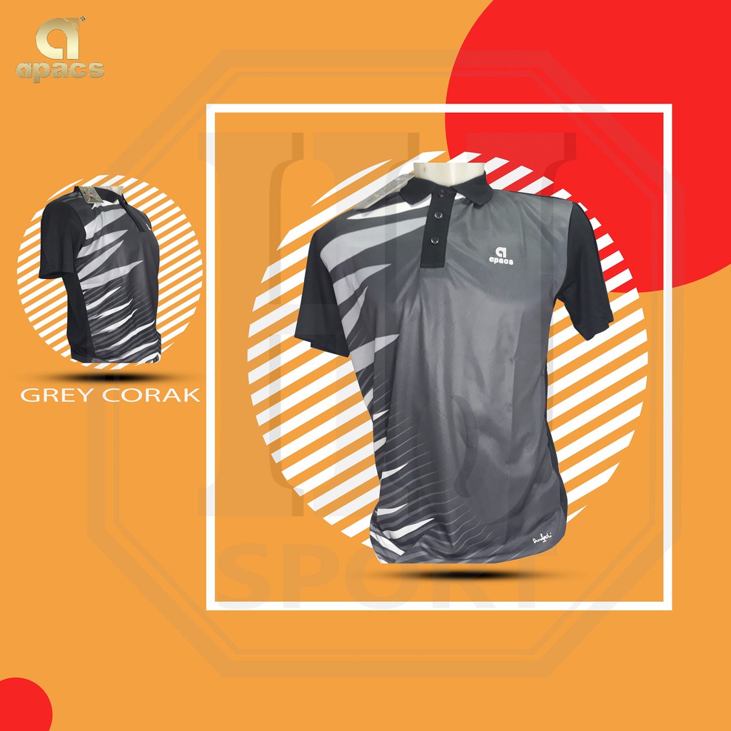 Kaos Apacs Badminton Olahraga Grey Corak