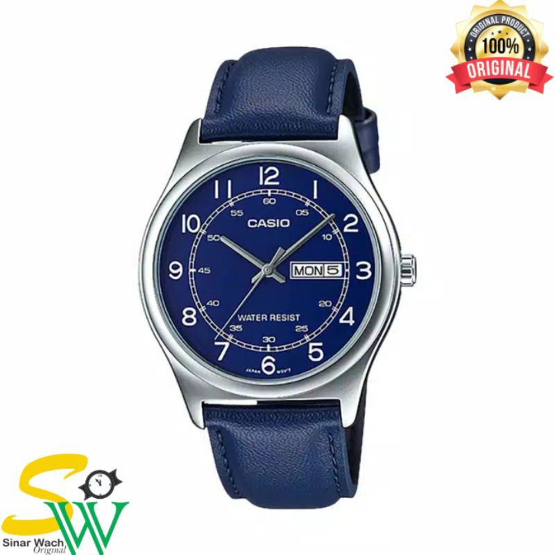 Male Casio General MTP-V006L-2BUDF Blue Dial Blue Leather