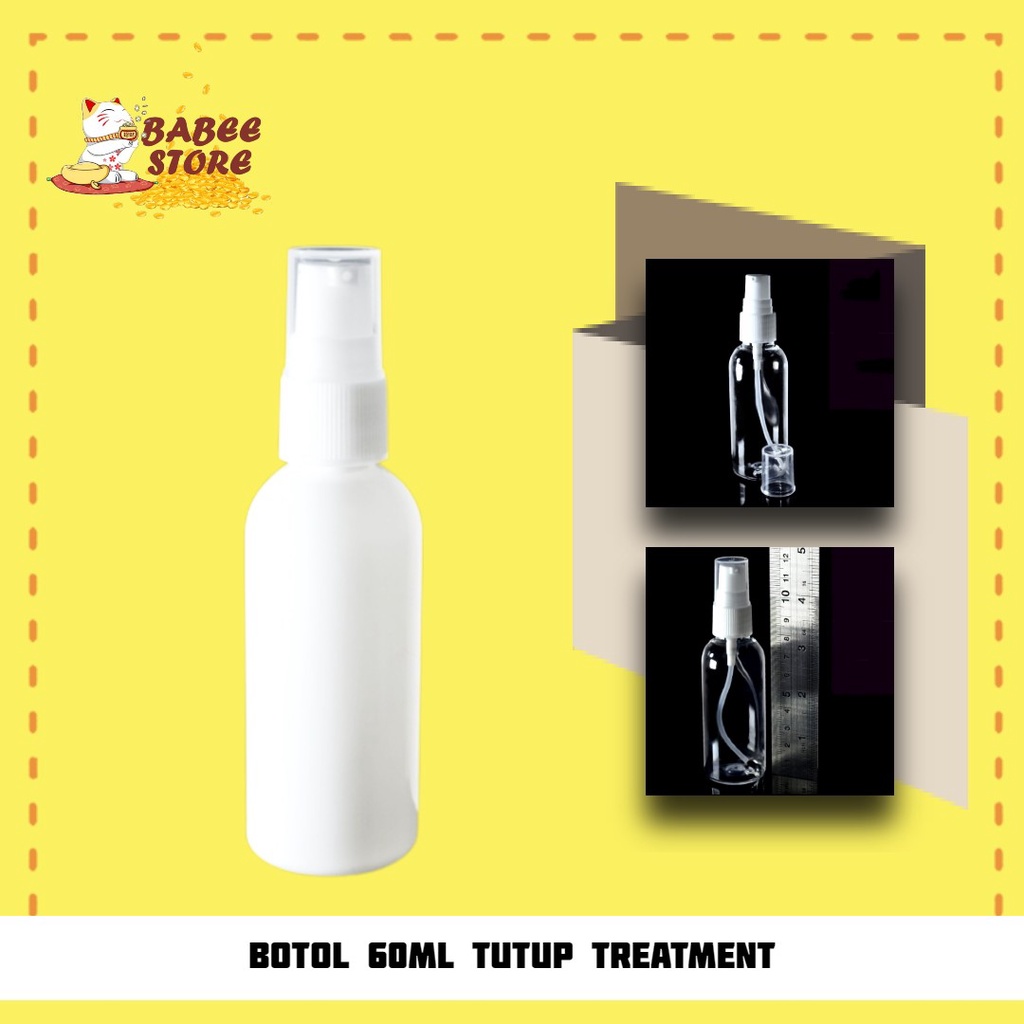 BOTOL PLASTIK 60ML PUMP TREATMENT BENING PUTIH / BOTOL 60 ML / BOTOL ISI ULANG [HARGA GROSIR]