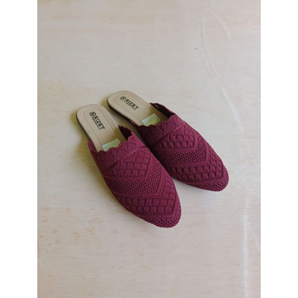 Sandal Flat rajut wanita/Sandal Slop Wanita