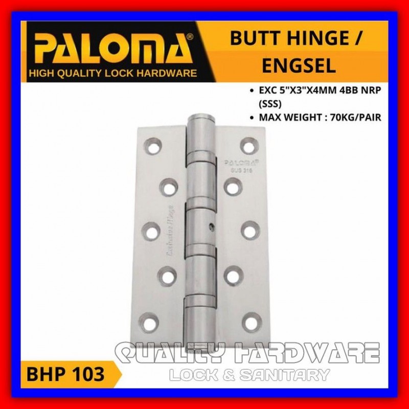 Engsel Pintu Rumah Paloma QHBHP 103 - 5" inch Engsel Pintu Stainless SUS 316 - SSS Murah Berkualitas