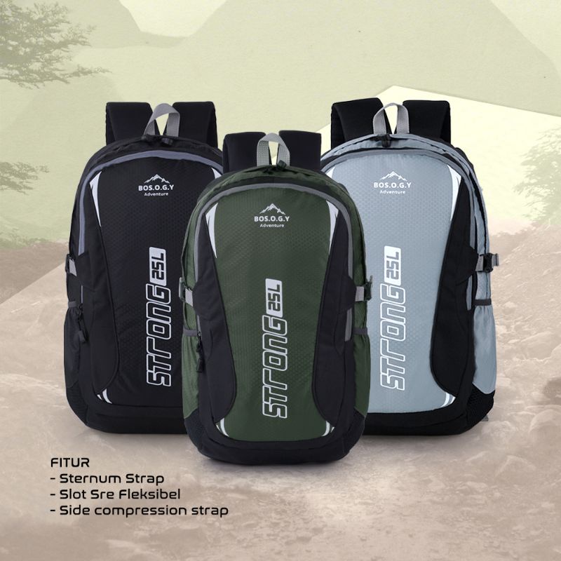 Tas Ransel Strong 25 Liter Original Terbaru | Tas Backpack Pria Wanita | Tas Sepeda Traveling | Tas Kerja Kantor Sekolah Kuliah Premium Material