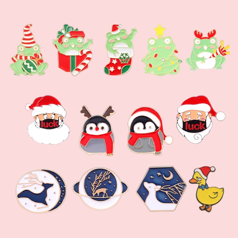 Bros Pin Desain Kartun Santa Claus Untuk Aksesoris Pakaian