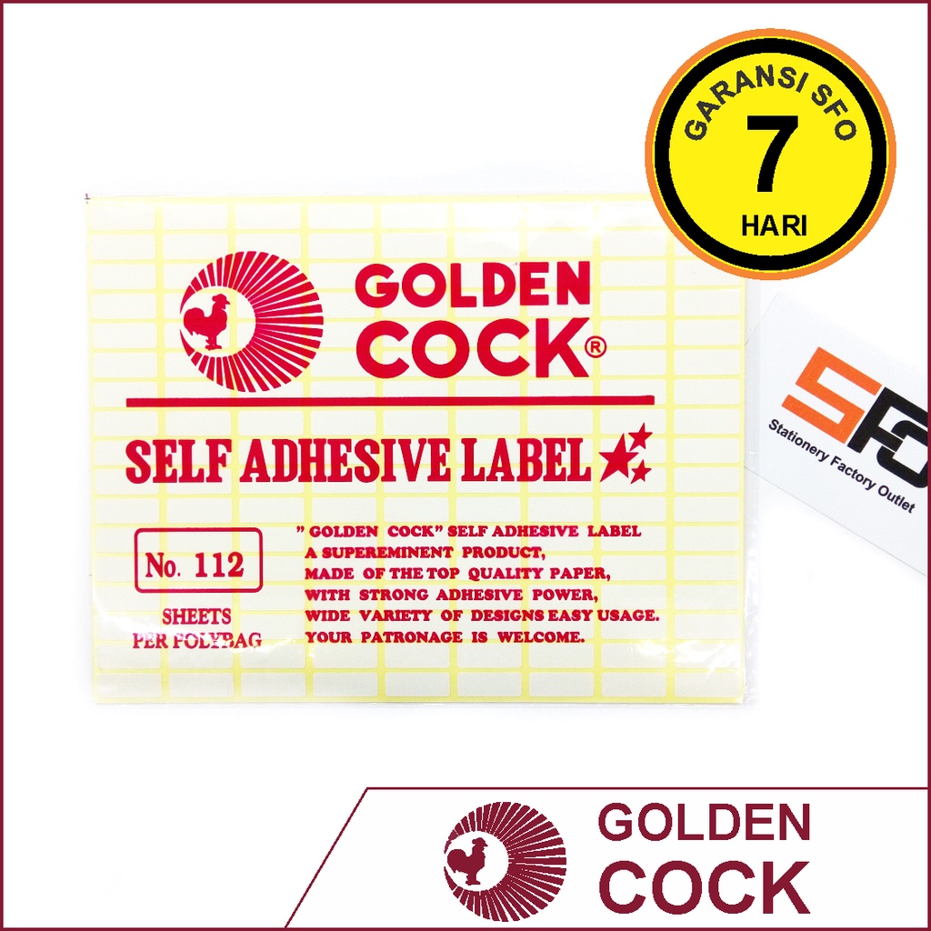 

Label Sticker Golden Cock 112 - 8 x 20 mm - SFO Semarang Official