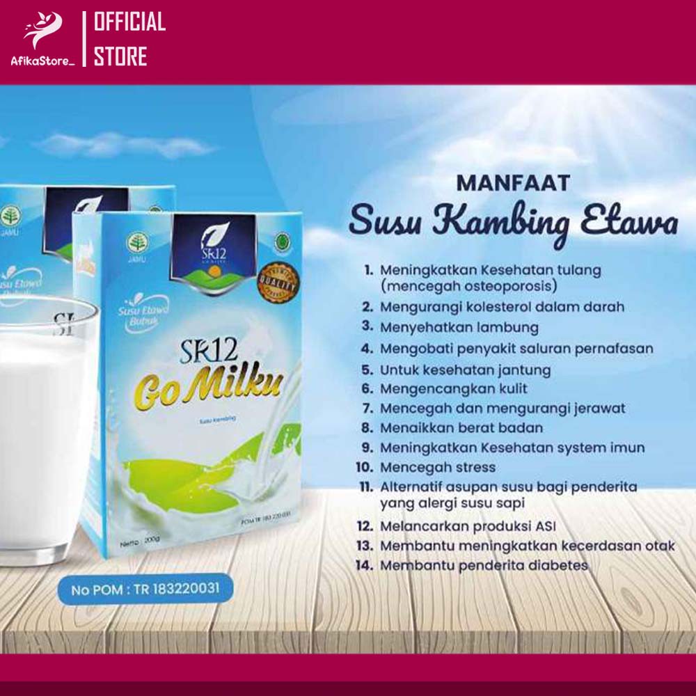 Go Milku Sr12 - Susu Kambing Etawa - Gomilku sr12 Halal BPOM Melancarkan Asi - Netto 200gr &amp; 600gr