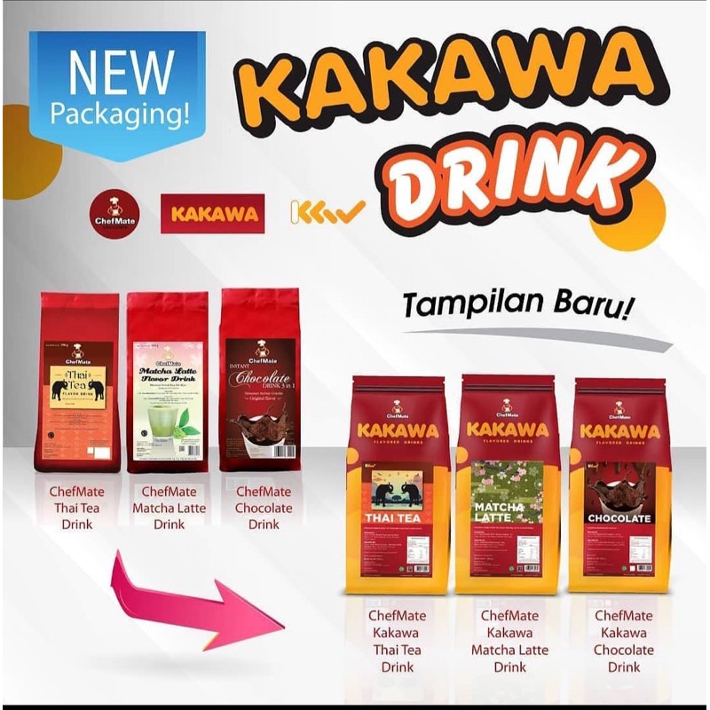 

CHEFMATE KAKAWA POWDER DRINK 3in1 500G (Serbuk Minuman/ Milkshake)