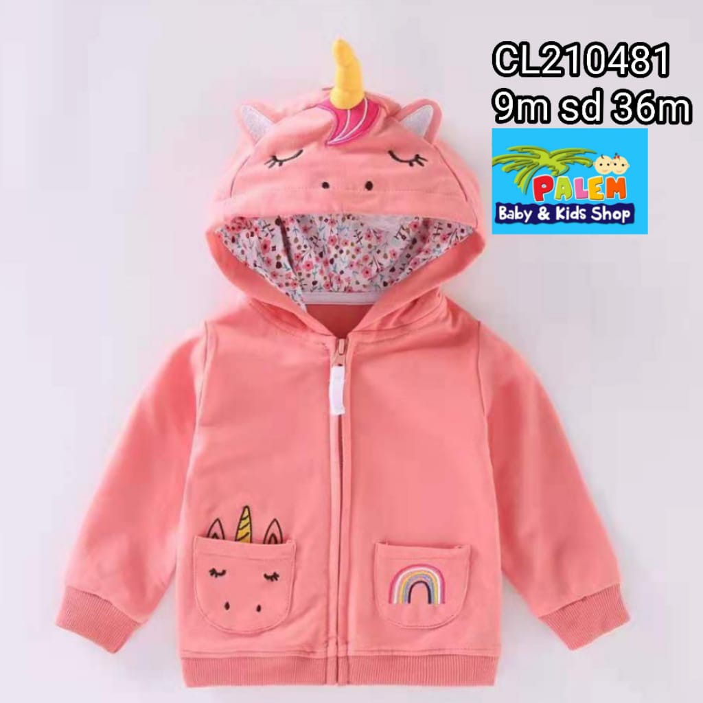 Jaket Mantel Bayi Anak usia 9M-3T Catell love motif terbaru Girl