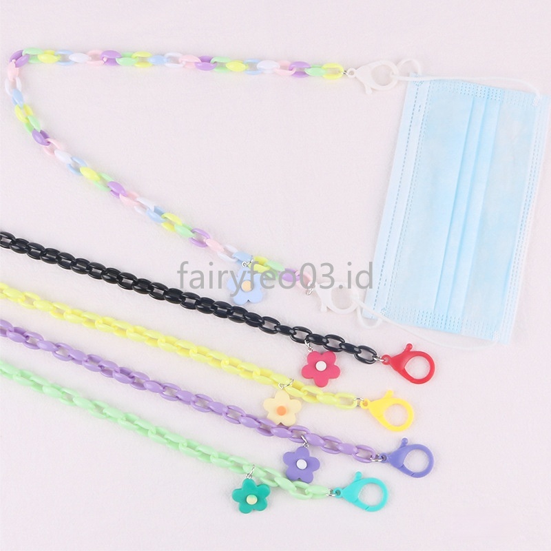 Akrilik Kalung Masker Wajah Lanyard Masker gantungan tali strap masker kalung masker korea Topeng Pemegang Adjustable Tanpa Jejak Telinga Tali Gantung Dua Kait Aksesoris masker