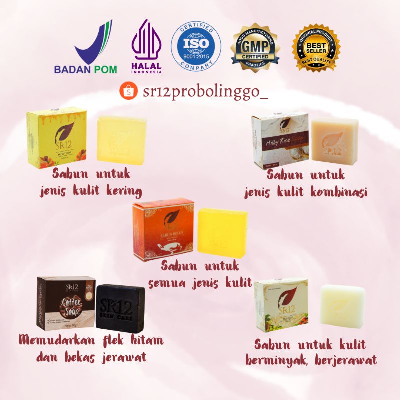 Terlaris  Series Herbal Soap / Sabun Beras Susu / Madu Kopi Bulus / Berminyak Sensitif Kering Flek /