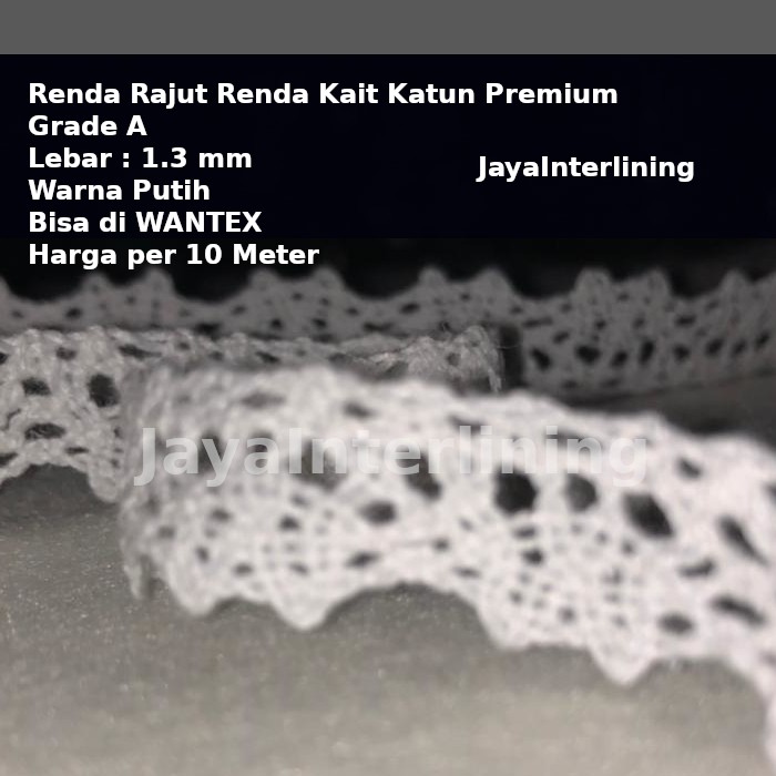 Renda Rajut Renda Kait Katun Premium Grade A