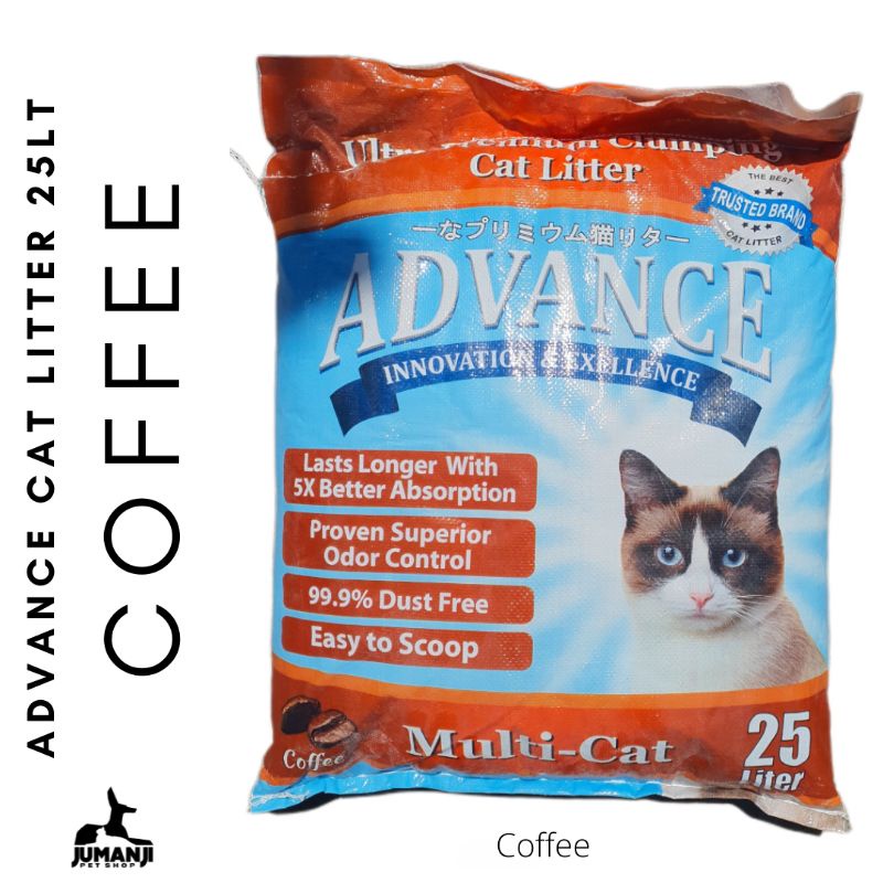 ADVANCE CAT LITTER 25lt COFFEE (Oranye Kucing Himalaya) - Pasir Kucing Gumpal & Wangi Berat Bersih 2