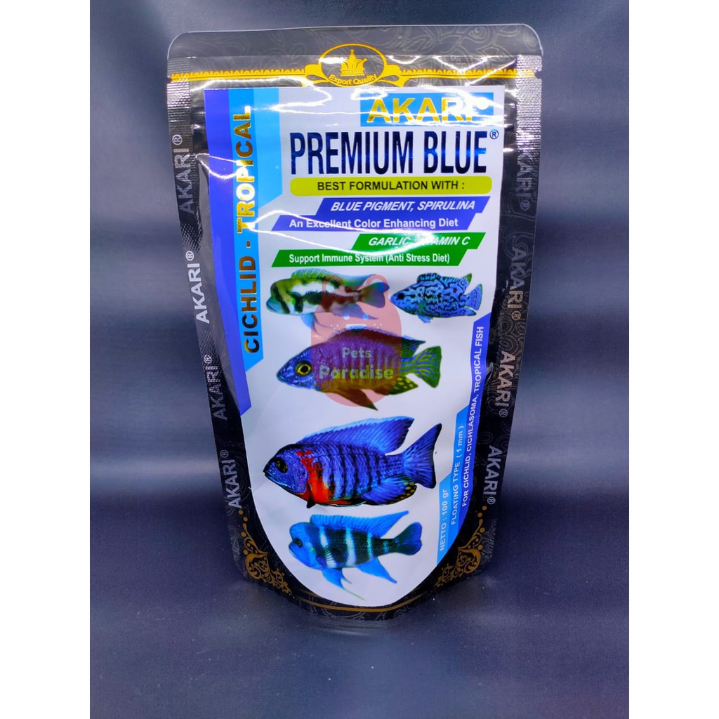 Akari Premium Blue 100gr Pakan Ikan dengan Pigmen Biru