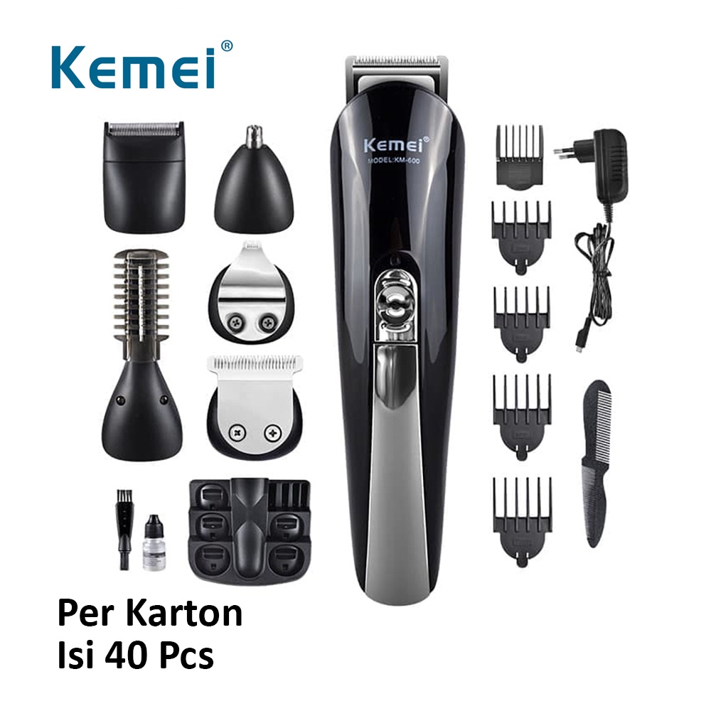 GROSIR Kemei KM-600 Isi 40 Pcs Dus Karton Hair Trimmer Clipper Cukur Rambut