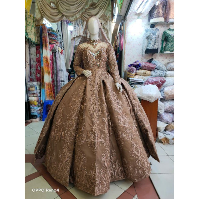 GAUN PENGANTIN BARBIE BELIMBING BEREKOR TILE TRIDI//GAUN WEDDING MEWAH BUSTIER