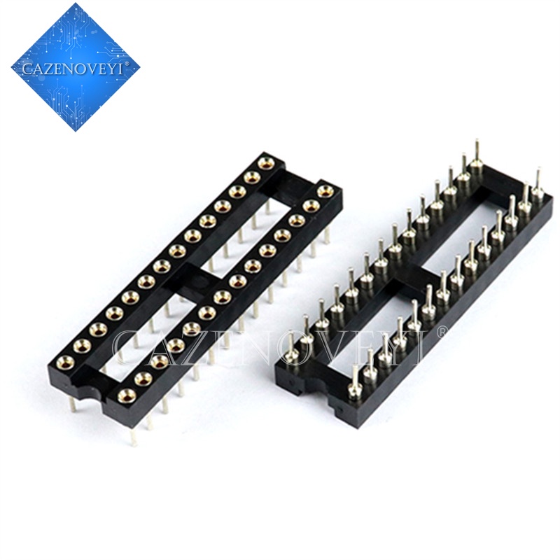 10pcs / Lot Ic Socket Dan P Pin Dip28 Kaki Sempit